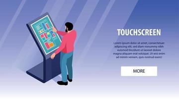 Interactive Touchscreen Horizontal Banner vector