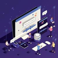 Voice Assistant Isometric Composition vector