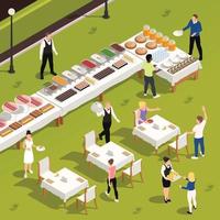 Outdoor Catering Isometric Composition vector