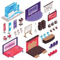 Presentation Isometric Icon Set vector