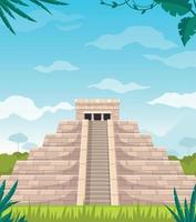 dibujos animados de monumento de la civilización maya vector