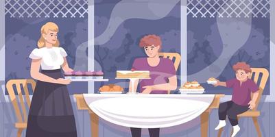 Bakery Dinner Flat Composition vector