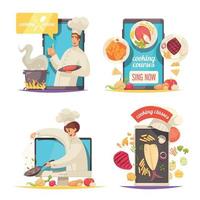 Cooking School Concept Icons Set vector