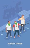 Street Gang Isometric Illustration vector