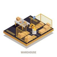 Warehouse Automation Isometric Element vector