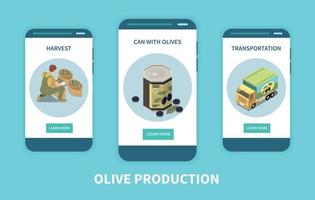 Olive Production Vertical Banners vector