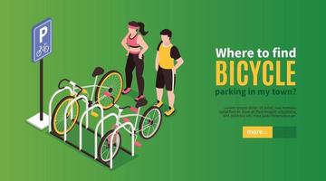 Bicycle Parking Horizontal Banner vector