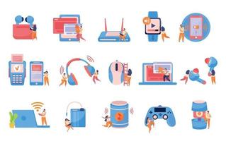 Wireless Devices Flat Set vector