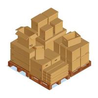 composición de cajas en palets vector