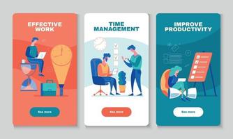 Time Management Vertical Banners vector