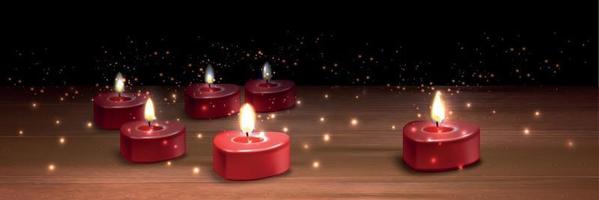 Valentine Candles Realistic Background vector