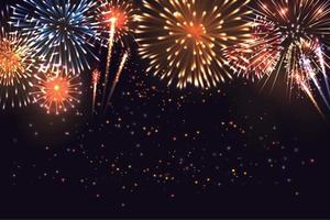 Realistic Fireworks Background Composition vector