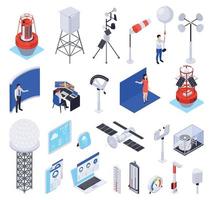 Meteorological Infrastructure Isometric Set vector