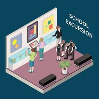 School Excursion Isometric Background vector