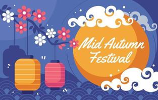 Mid Autumn Festival Night Background vector