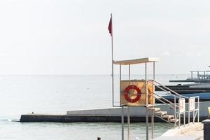 Lifeguard tower on the beach photo