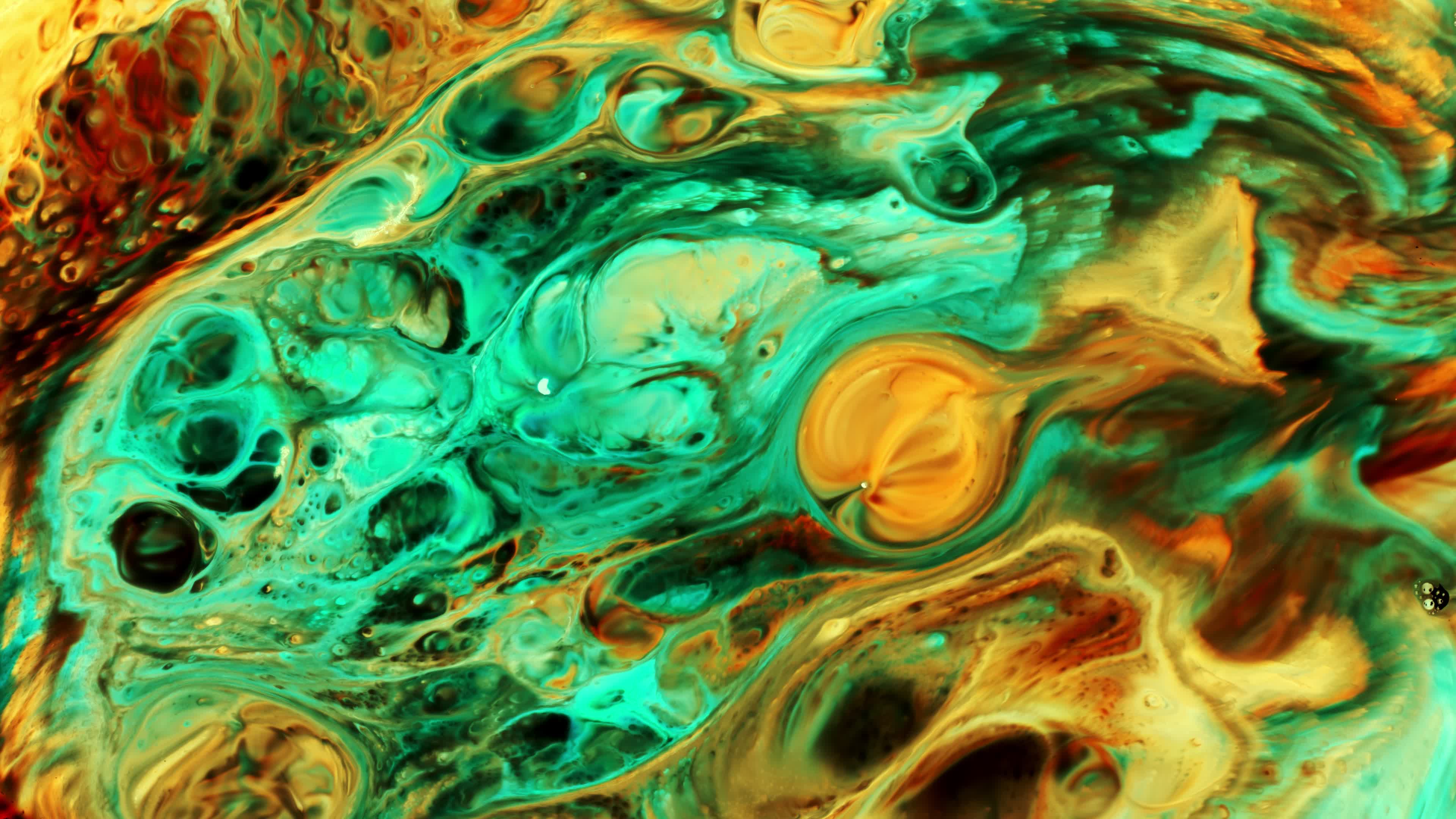 Abstract Colorful Acrylic and Food Paint Spread 3295857 Stock Video at