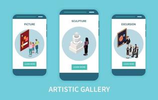 aplicación móvil galería artística vector
