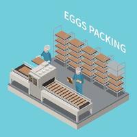 Eggs Packing Isometric Background vector