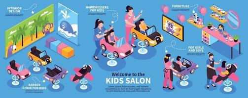 Children Salon Infographics vector