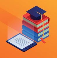 Books Education Isometric Composition vector