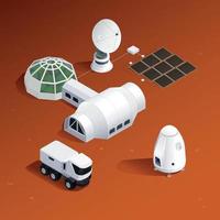 Space Program Isometric Composition vector