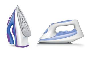 Iron Ironing Realistic Icon Set vector