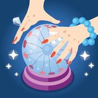 Crystal Ball Fortuneteller Composition vector