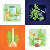 Medical Marijuana Concept Icons Set vector