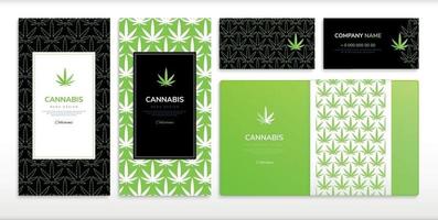 conjunto de diseño de marihuana medicinal vector