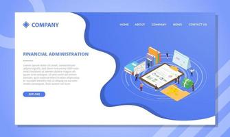 financial administration concept for website template or landing vector