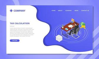 tax calculation concept for website template or landing vector