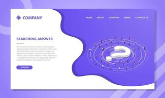 searching answer concept for website template or landing vector