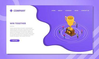 win together in business concept for website template or landing vector