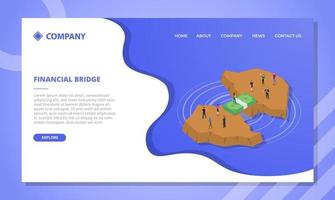 financial bridge concept for website template or landing vector