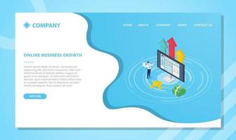 profitable online business concept for website template or landing vector