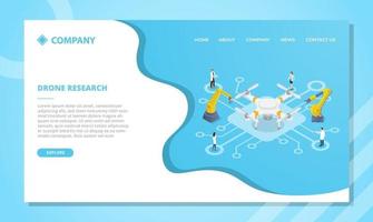 drone research technology concept for website template vector