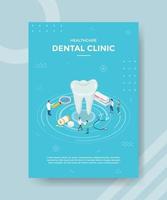 concepto de clínica dental para banner de plantilla y folleto vector