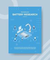 concepto de tecnología de investigación de batería para banner de plantilla vector