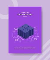 data hosting server concept for template banner and flyer vector