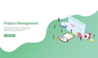 project management concept for website template landing vector