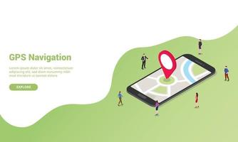 gps navigation technology concept isometric for website template vector