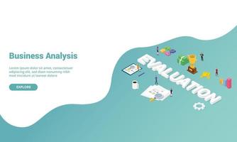 análisis de rendimiento de evaluación empresarial isométrico vector