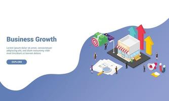 business growth startup concept for website template vector