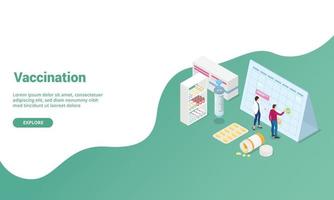 vaccination time concept isometric for website template vector