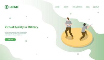 vr o ar para simulación militar para plantilla de sitio web vector