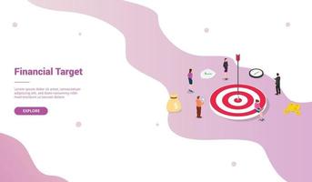 financial target goals for website template or landing vector