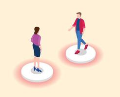 social distancing or physical distance concept vector
