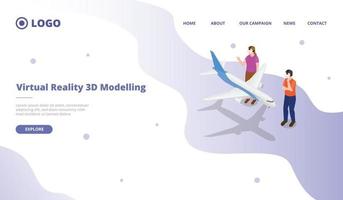 vr virtual reality for 3d modelling object for website vector