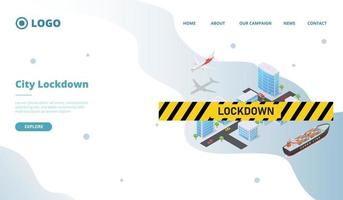 city lockdown for corona virus covid-19 for website vector